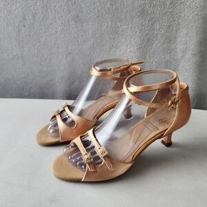 Supadance Dance Shoes Womens Size 9 Latin Ballroom Flare Flesh Satin 1618 UK6.5